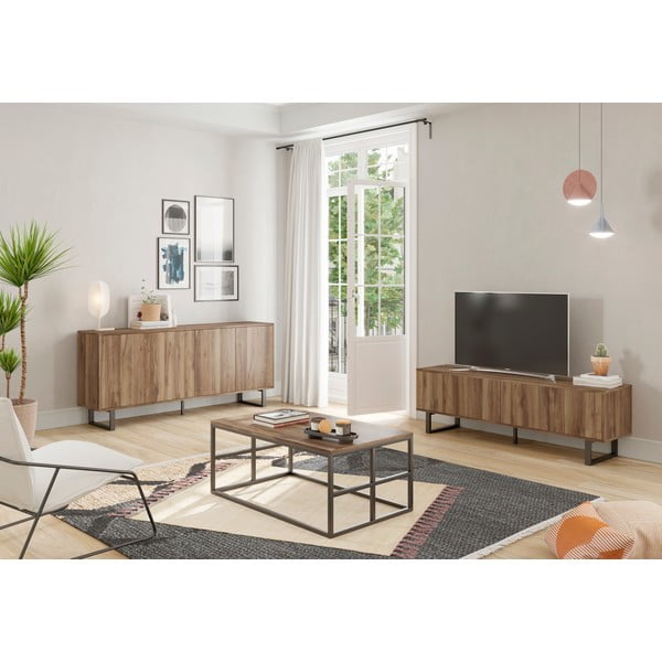Măsuță de cafea în culoare naturală cu blat cu aspect de lemn de nuc 60x100 cm Laila – Marckeric-image-1