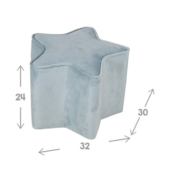 Puf pentru copii  albastru deschis cu tapițerie din catifea Lil Sofa – Roba-image-3