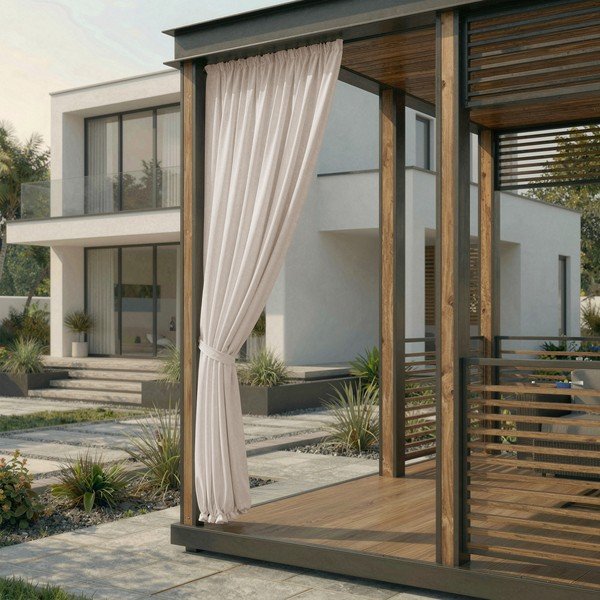 Draperie crem dimout (semi-opacă)/pentru exterior Calisto – Filumi-image-1