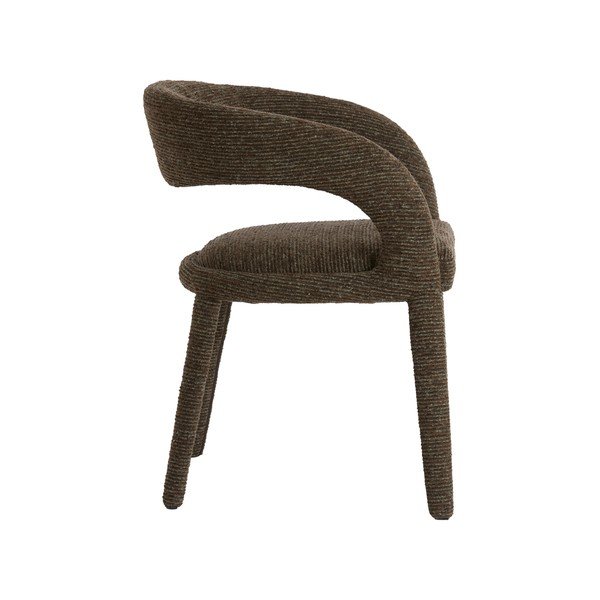 Scaun de dining maro închis cu cotiere tapițat Kyran – Light & Living-image-3