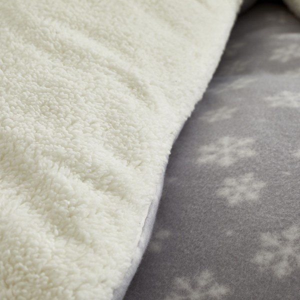 Lenjerie de pat din fleece Catherine Lansfield Cosy Snowman, 200 x 200 cm, gri-image-4