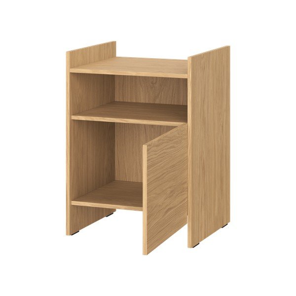 Noptieră în culoare naturală cu rafturi cu aspect de lemn de stejar Toopt – noo.ma-image-2