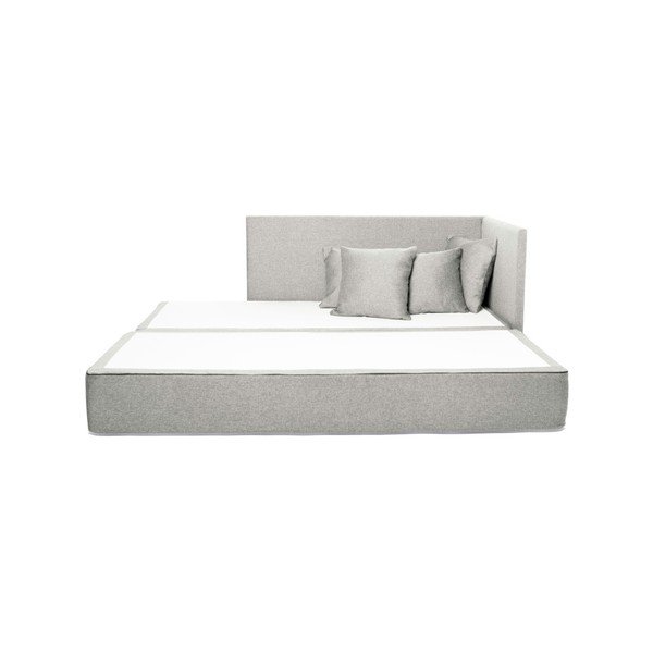 Canapea extensibilă Scandic Twain, gri deschis-image-1