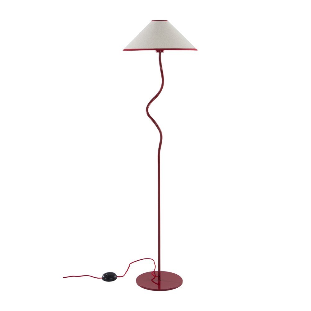Lampadar roșu/alb cu intensitate reglabilă din material textil (înălțime 148 cm) Juliet – Jotex