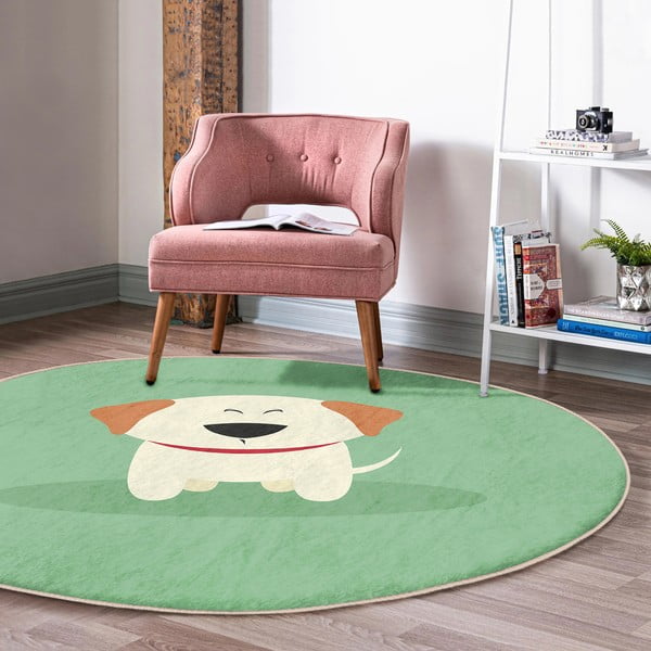 Covor rotund  pentru copii verde ø 120 cm Comfort – Mila Home-image-1