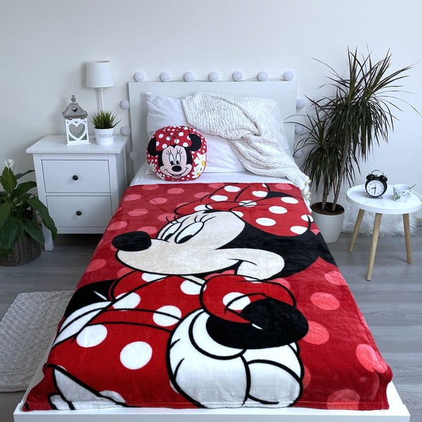 Pătură pentru copii roșie din micropluș 100x150 cm Minnie – Jerry Fabrics-image-2