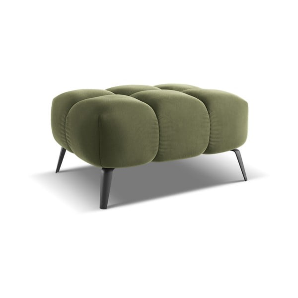 Taburet verde cu tapițerie din catifea Nalu – Makamii-image-2