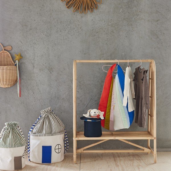 Coș de jucării pentru copii albastru/crem din material textil ø 34x52 cm Koya – OYOY Mini-image-2