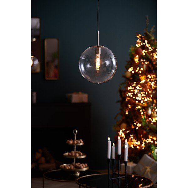 Lustră în culoarea bronz cu abajur din sticlă ø 30 cm Medina – Light & Living-image-2