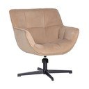 Fotoliu bej pivotant cu tapițerie din catifea Wibo – WOOOD