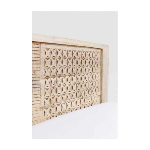 Pat sculptat manual din lemn de mango Kare Design Bett Puro, 180 x 200 cm-image-3