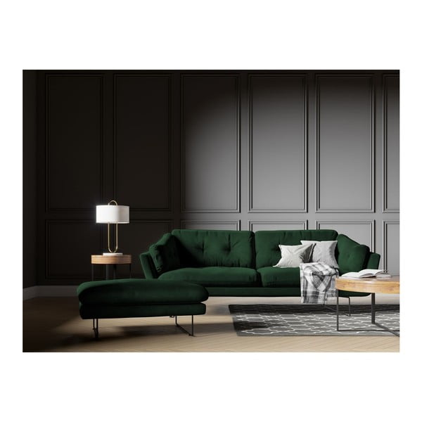 Puf cu tapițerie de catifea Windsor & Co Sofas Gravity, verde-image-3