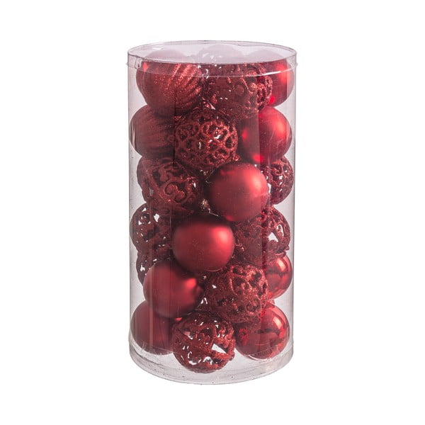 Set 30 globuri de Crăciun Unimasa Mixto, ø 5 cm, roșu