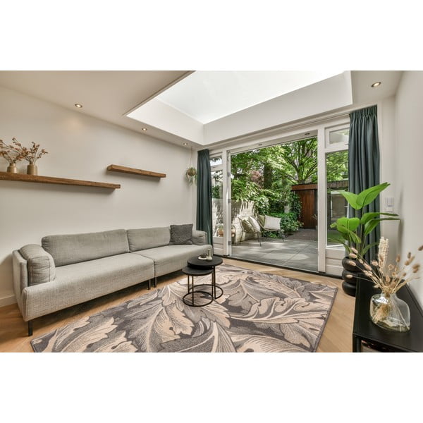 Covor gri/bej din lână 200x300 cm Thea anthracite – Agnella-image-1