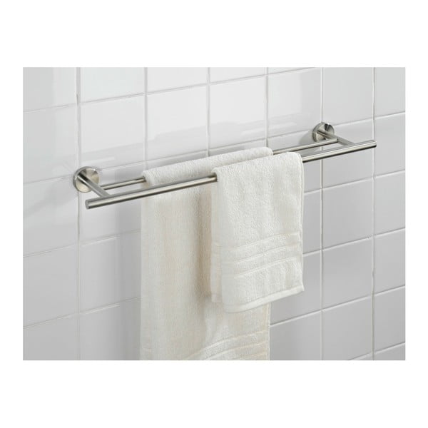 Suport pentru prosoape argintiu mat de montat pe perete din oțel inoxidabil Bosio – Wenko-image-2