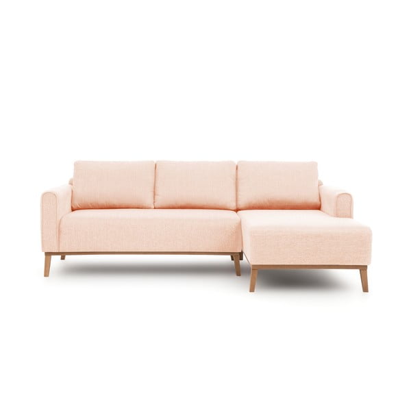 Canapea cu șezlong pe partea dreaptă Vivonita Milton, roz deschis
