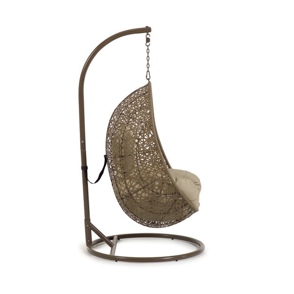 Fotoliu de grădină de agățat cu suport Kave Home Florina, maro-image-2