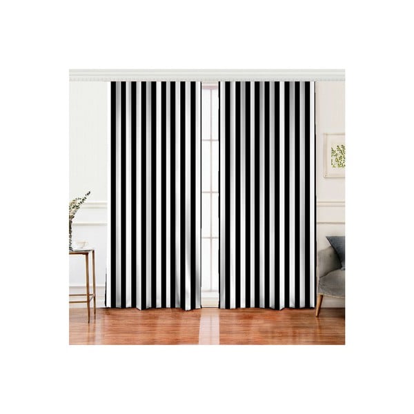 Draperii negre-albe 2 buc. 140x260 cm – Mila Home-image-2