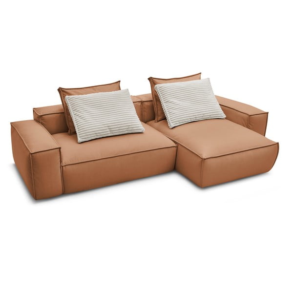 Colțar maro cu tapițerie din imitație de piele (cu colț variabil) Boheme – Bobochic Paris-image-4