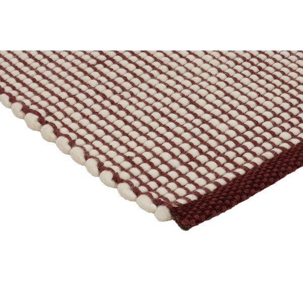 Covor tip traversă burgundy/în culoare naturală țesut manual din lână 80x170 cm Talo – noo.ma-image-3