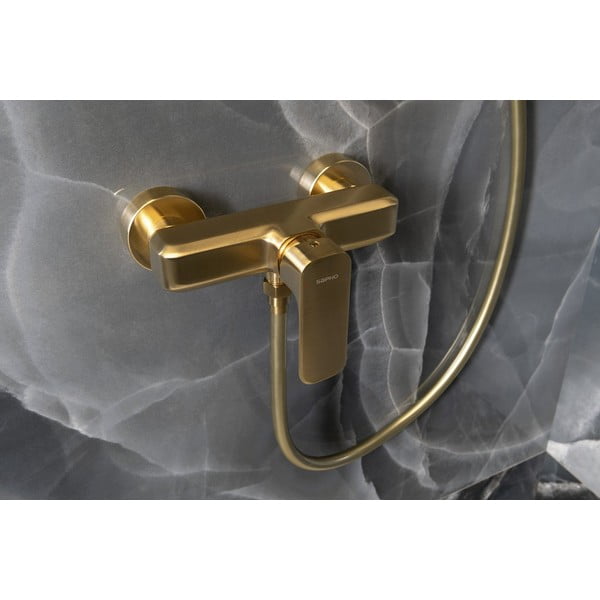 Baterie aurie pentru duș cu montare pe perete (1 ieșire) Spy – Sapho-image-1