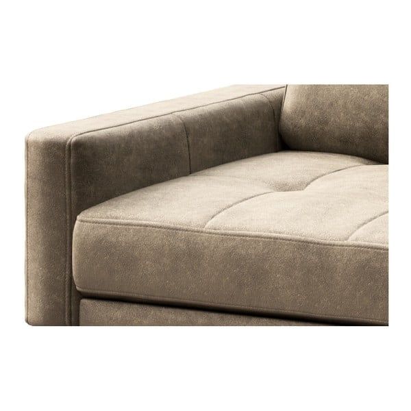Canapea cu husă din imitație de piele MESONICA Musso Tufted, bej, 173 cm-image-4