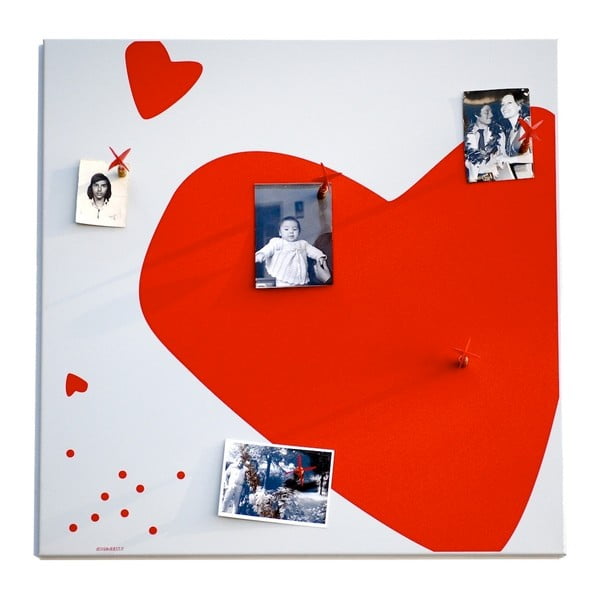 Tablă magnetică, dESIGNoBJECT.it Red Heart, 50 x 50 cm 