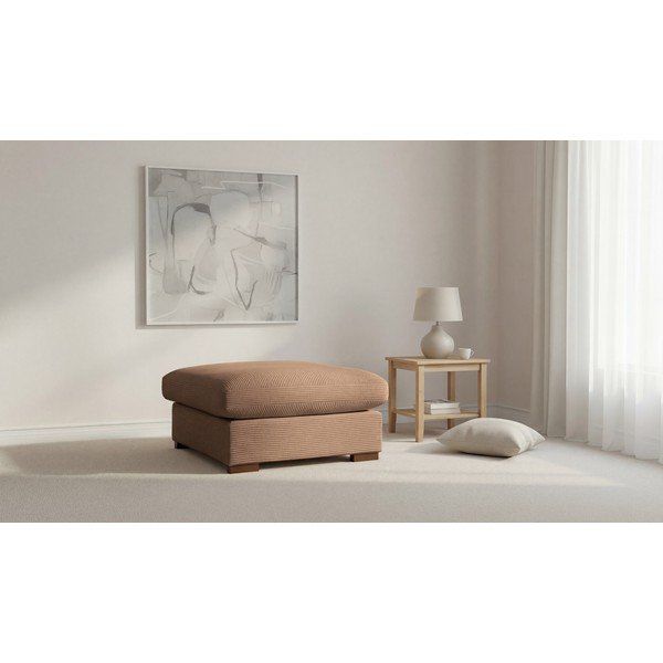 Taburet maro deschis cu tapițerie din catifea reiată Comfy – Scandic-image-4