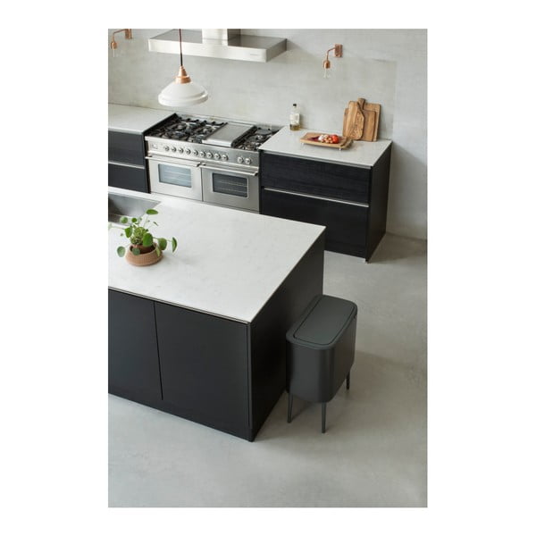 Coș de gunoi negru mat de reciclat/cu senzori de atingere din oțel 33 l Bo Touch Bin – Brabantia-image-4