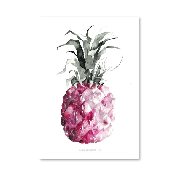 Poster Americanflat Pineapple Pink by Claudia Libenberg, 30 x 42 cm