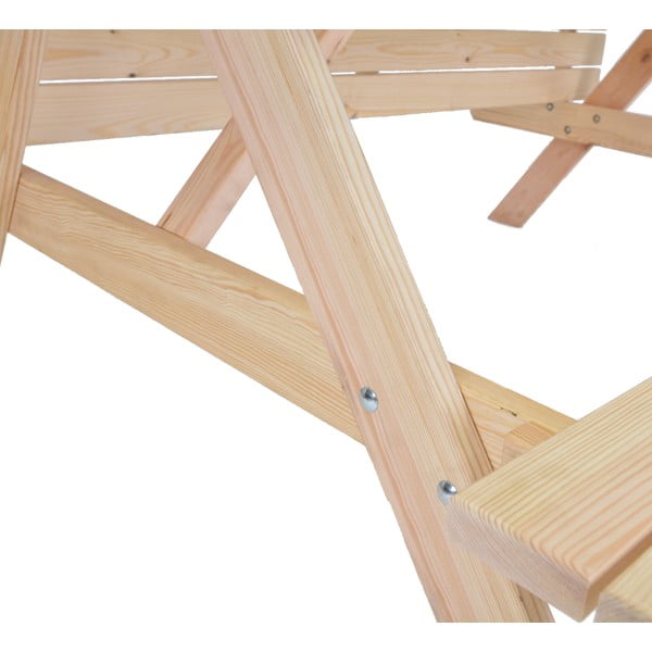 Set de dining pentru grădină natural din lemn pentru 4 persoane Piknic – Rojaplast-image-3