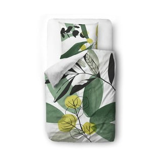 Lenjerie de pat din bumbac satinat Butter Kings Shades Of Green, 140 x 200 cm