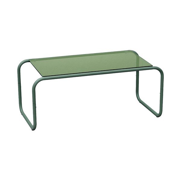 Măsuță de cafea verde cu blat din sticlă 40x80 cm Ventana – Leitmotiv