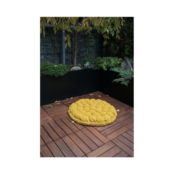 Pernă relaxare cu bile de masaj Linda Vrňáková Bloom, Ø 65 cm, maro închis-image-3
