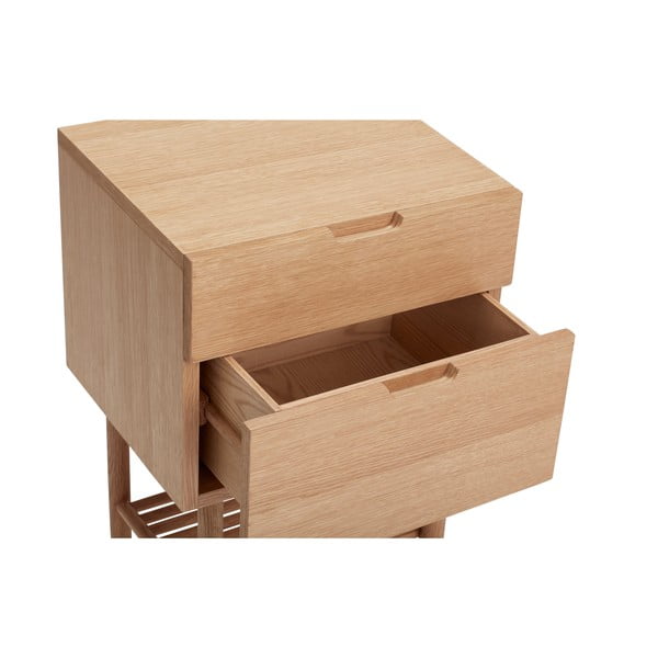 Noptieră cu aspect de lemn de stejar Acorn – Hübsch-image-2