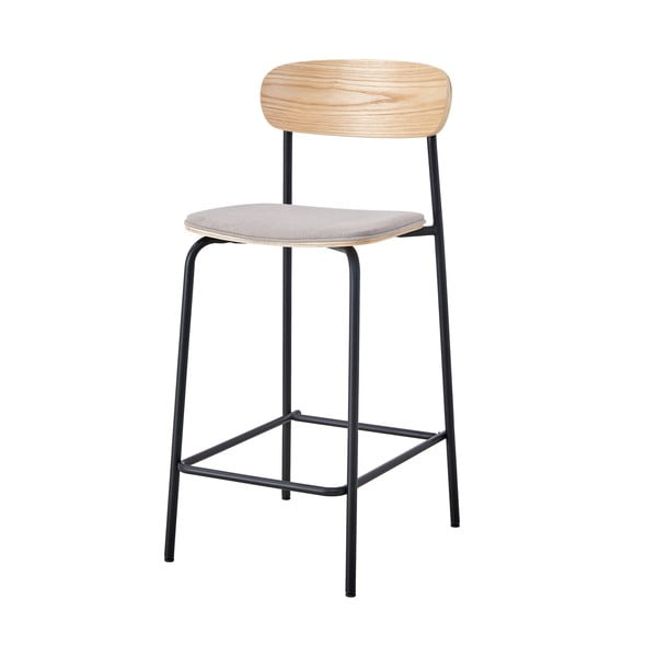 Scaune de bar negre/taupe 2 buc. (înălțime șezut 66 cm) Adriana – Marckeric-image-2