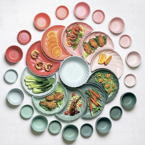 Set de servire 5 buc. din gresie Palmarosa pink – Villa Altachiara-image-1