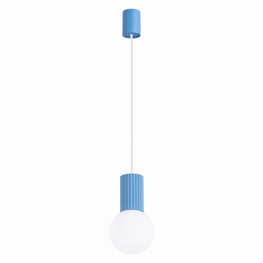 Lustră albastru-deschis din sticlă opal ø 12 cm Orbital – Sollux