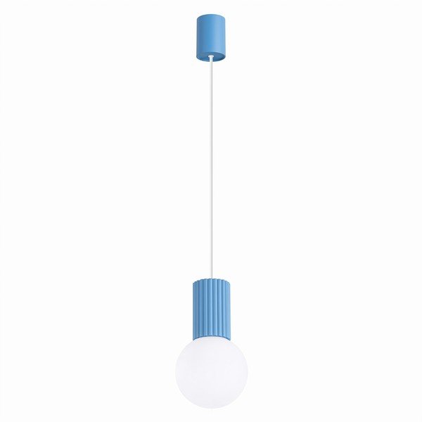Lustră albastru-deschis din sticlă opal ø 12 cm Orbital – Sollux