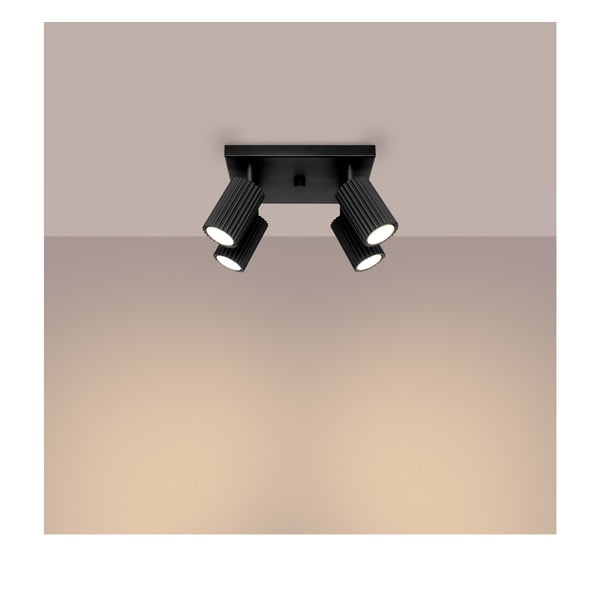 Spot negru din metal ø 6,5 cm Gleam – Sollux-image-1