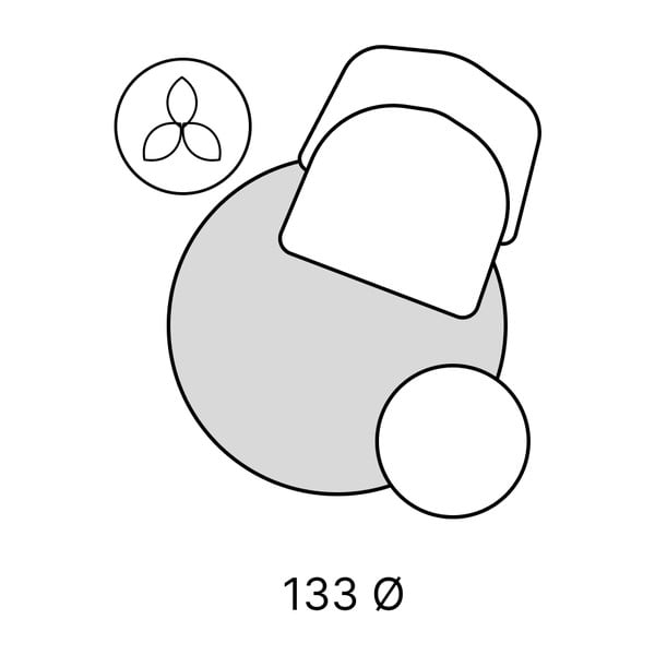 Covor bej rotund ø 130 cm Norge – Universal-image-3