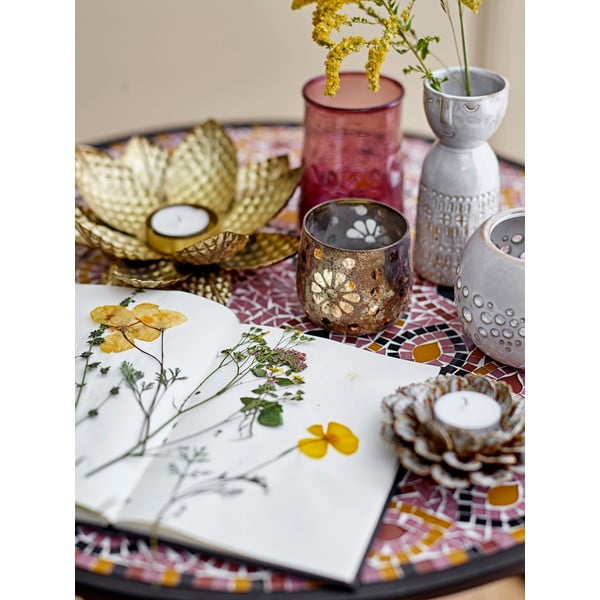 Vază din gresie ceramică Bloomingville Geometric, alb-image-1