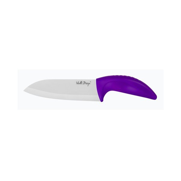 Cuțit din ceramică Santoku, 14 cm, violet