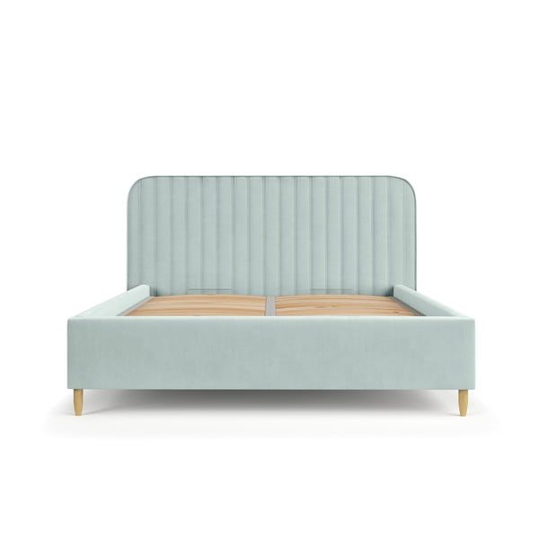 Pat verde mentă tapițat cu spațiu de depozitare cu somieră 120x200 cm Noto – Maison de Rêve-image-2