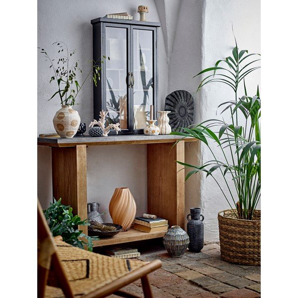 Masă consolă în culoare naturală cu blat metalic 40x110 cm Riva – Bloomingville-image-1