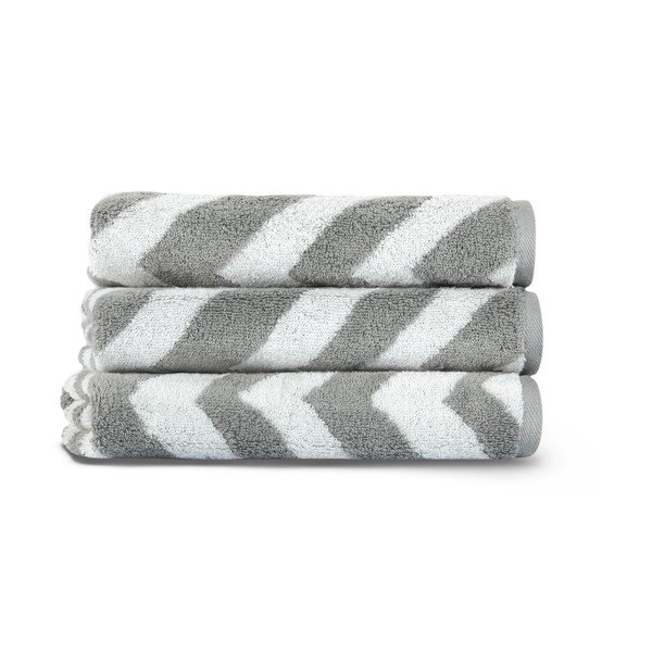 Prosop alb-gri din bumbac 33x33 cm Chevron – Foutastic-image-1