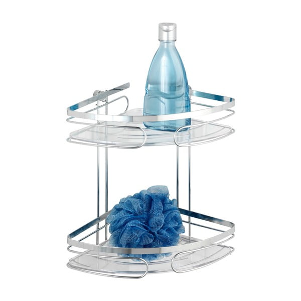 Raft dublu de perete pentru colț, din oțel inoxidabil Wenko Premium-image-3