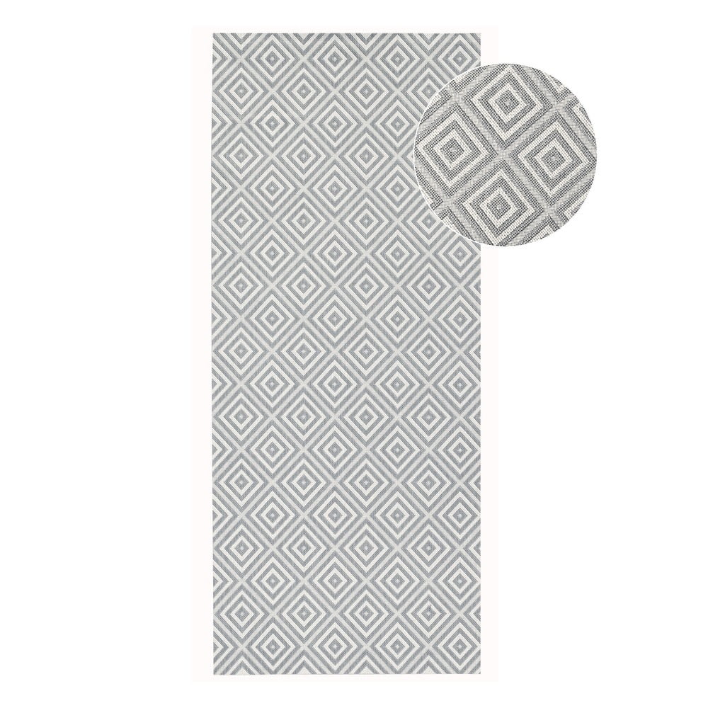 Covor de exterior NORTHRUGS Karo, 80 x 200 cm, gri