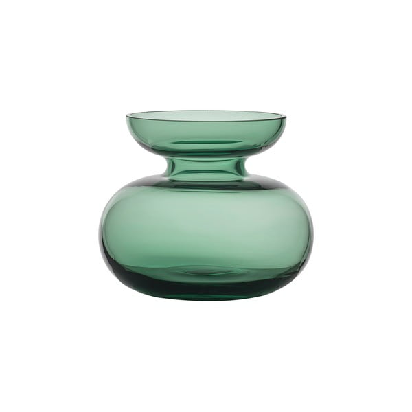 Vază verde din sticlă lucrată manual (înălțime 9 cm) Inu – Zone