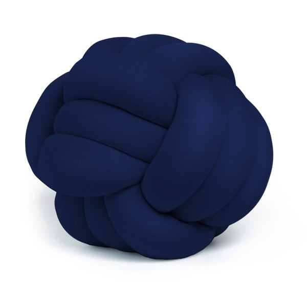 Pernă Knot Decorative Cushion Velvet Effect, ⌀ 45 cm, albastru închis